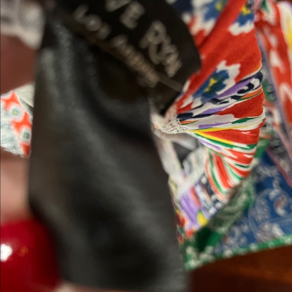 Love Ryan Flare Pant Multi Vibrant Colors Stretch Waist Flare Leg Drawstring EUC - Picture 9 of 12